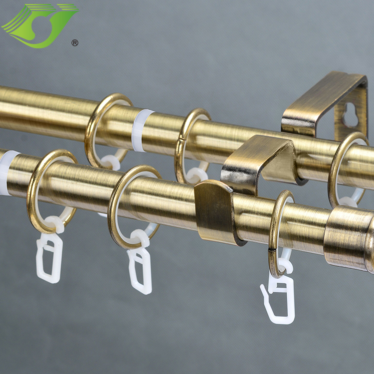 Decorative European style adjustable various kinds of double curtain rod with accessories